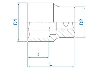 EQUIPEMENT ATELIER - Outils à main - Douille 1/2" 22mm