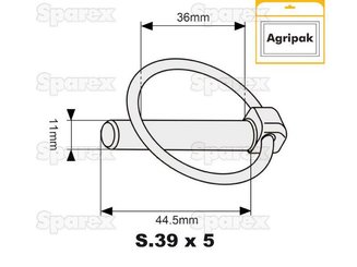 DIVERS FOURNITURES - Attelage (Conso) - Agripak 5 goupilles clips 11mm (rondes)