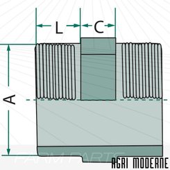PIECES PULVERISATION - Accessoire  - Raccord union, 2x filetage mâle