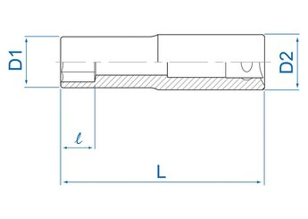 EQUIPEMENT ATELIER - Outils à main - Douille longue Torx 1/2" E18