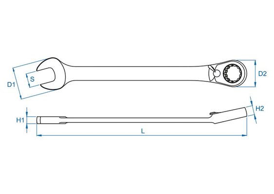 EQUIPEMENT ATELIER - Outils à main - CLE MIXTE A CLIQUET REVERSIBLE 13MM