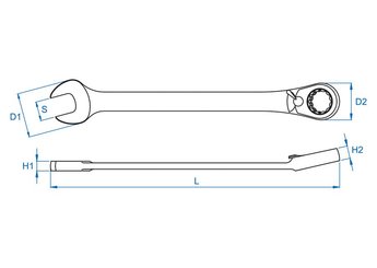 EQUIPEMENT ATELIER - Outils à main - CLE MIXTE A CLIQUET REVERSIBLE 13MM