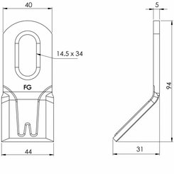 PIECES EPAREUSE / BROYEURS - Consommable Epareuses - Couteau Renforcé 133 - 408