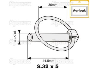 DIVERS FOURNITURES - Attelage (Conso) - Agripak 5 goupilles clips 10mm (rondes)