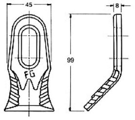 PIECES EPAREUSE / BROYEURS - Consommable Epareuses - Couteau MILLENIUM