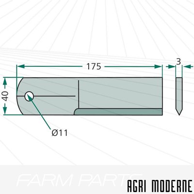 PIECES RECOLTE FENAISON AUTRE MARQUE - NEW HOLLAND - CONTRE COUTEAU LISSE 40X3X175 (10.4)