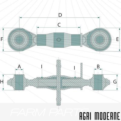 PIECES TRACTEUR AUTRE MARQUE - Attelage - barre de poussée rotule/rotule