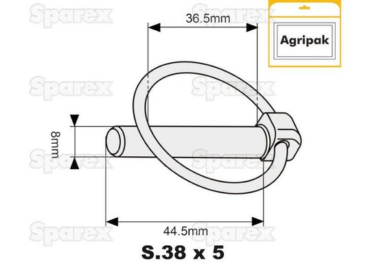 DIVERS FOURNITURES - Attelage (Conso) - Agripak 5 goupilles clips 8mm (rondes)