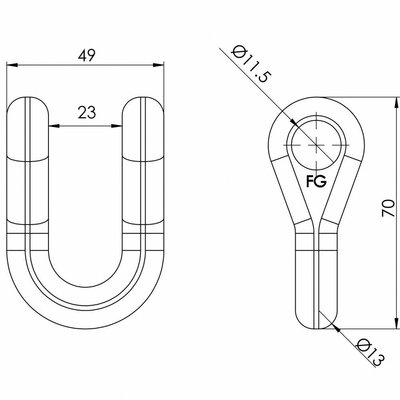 PIECES EPAREUSE / BROYEURS - Consommable Epareuses - Manille droite 710 - 14M