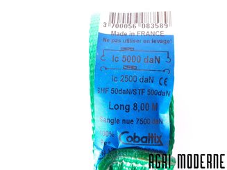 EQUIPEMENT ATELIER - Elingue / Sangle - EUROPLEX plateau Lg : 8m (Lgf 0.40M + Lgl 7.60M) + Fer 15 (Doigts écartés) - LC