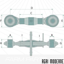 PIECES TRACTEUR AUTRE MARQUE - Attelage - barre de poussée rotule/rotule