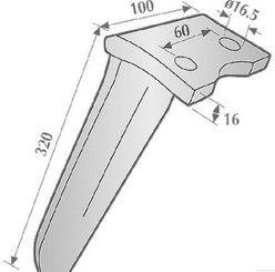 PIECES TRAVAIL DU SOL - Herses Rotatives - DENT HK30 15 MM GAUCHE