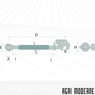 PIECES TRACTEUR AUTRE MARQUE - Attelage - Barre de poussée ROTULE/CROCHET