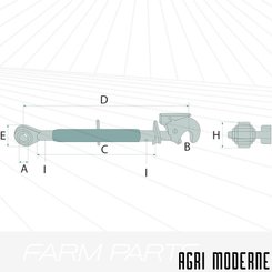 PIECES TRACTEUR AUTRE MARQUE - Attelage - Barre de poussée ROTULE/CROCHET