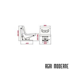 PIECES TRACTEUR AUTRE MARQUE - Siège - Siège à suspension mécanique pour tracteur vigneron