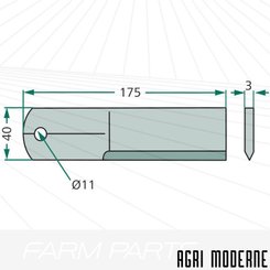 PIECES RECOLTE FENAISON AUTRE MARQUE - NEW HOLLAND - CONTRE COUTEAU LISSE 40X3X175 (10.4)