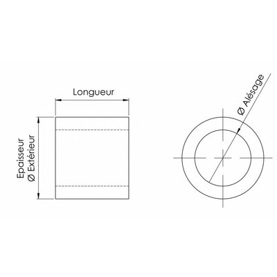 PIECES EPAREUSE / BROYEURS - Consommable Epareuses - Entretoise tube - 24 x 21,5