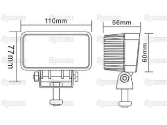 DIVERS FOURNITURES - Signalisation Électricité - Phare trav.rect.led 12/24v 2000 lumens 20w