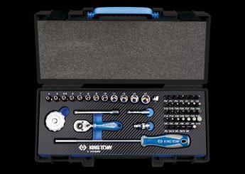EQUIPEMENT ATELIER - Outils à main - COFFRET DE DOUILLES ET ACCESSOIRES1/4 6 PANS EVAWAVE - 53 PIECES