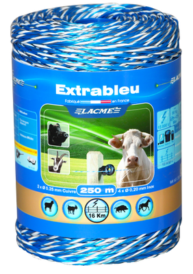 CLÔTURES ELECTRIQUES - Clotures secteur - EXTRABLEU 250M Bobine