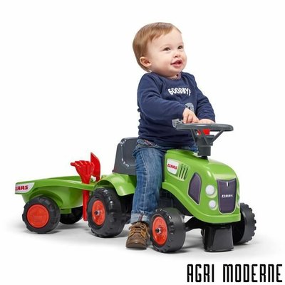 JOUETS / MAQUETTES - Porteur / Tracteurs à pédales - Porteur Baby avec remorque et outil