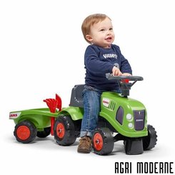 JOUETS / MAQUETTES - Porteur / Tracteurs à pédales - Porteur Baby avec remorque et outil