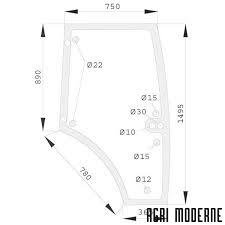 PIECES TRACTEUR CLAAS - Vitrage - PORTE GAUCHE 5 POTEAUX K07
