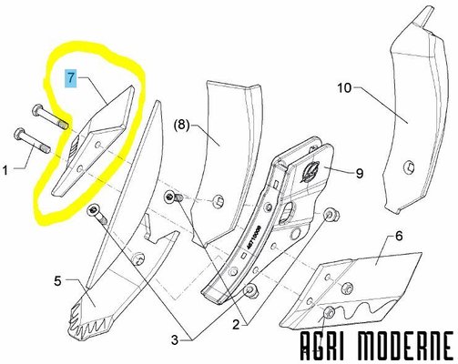 PIECES TRAVAIL DU SOL - Pièce d'usure - Soc ailette KF25P RE