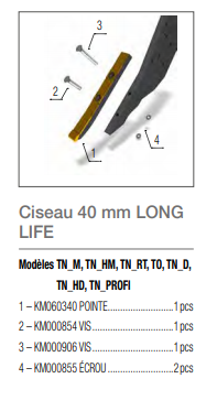 PIECES TRAVAIL DU SOL - Divers - Ciseau LONG LIFE