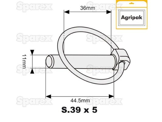 DIVERS FOURNITURES - Attelage (Conso) - Agripak 5 goupilles clips 11mm (rondes)