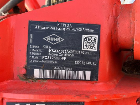 Faucheuse conditionneuse Kuhn FC3125DF-FF